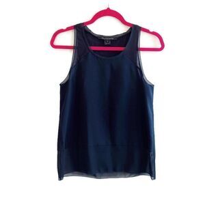 French Connection Navy Blue Sleeveless Shirt Blouse Career Classic S